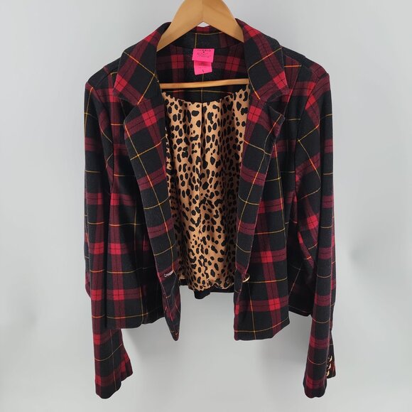 ✨ Torrid ♥ Betsey Johnson Tartan Plaid Cropped Blazer – Size 5 (26/28) ✨ - Picture 4 of 8